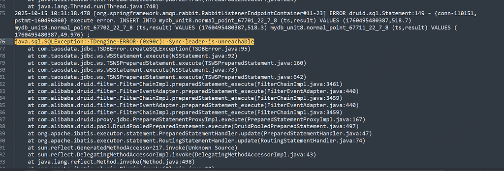 3.3.50版本 线上日志出现提示java.sql.SQLException: TDengine ERROR (0x90c): Sync ...