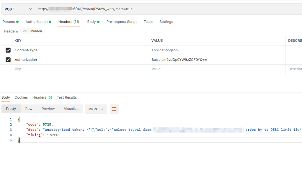 使用Rest API访问TDengine,报错unrecognized token - 应用开发者专区 - TDengine 社区论坛